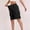 *Black, variant on Women's Stretch Waist Cargo Shorts with Adjustable Drawstring and Pockets ,Solid Color Casual Work Shorts Army Green,Women's Plus M