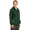thumbnail image 4 of Sport-Tek ®  Ladies Colorblock Hooded Raglan Jacket. Lst76 Xs Forest Green/ White, 4 of 5