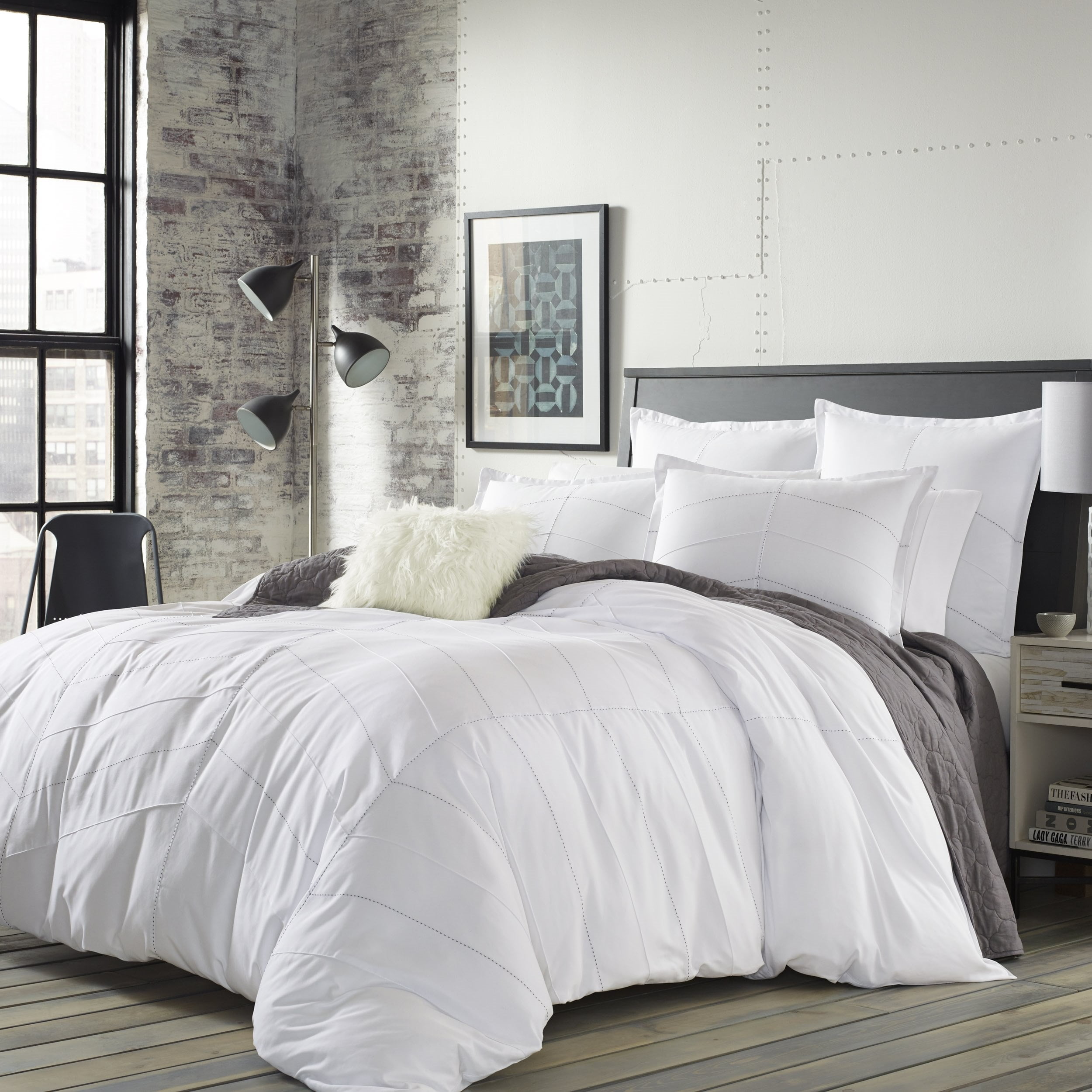 City Scene Courtney White Comforter Set Full Queen Walmart Com