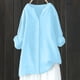thumbnail image 2 of Camisa gris para mujer,Blusa tipo túnica de lino con cuello en V para mujer, manga larga, corte holgado, informal, para verano, ideal para el hogar, sopatenor, 2 of 9