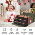 thumbnail image 5 of Ayieyill Premium Large Christmas Ornament Storage Box, Christmas Ornament Organizer, with Side Open, 3 Removable Trays -Keeps 72 Holiday Ornaments, Green, 5 of 7