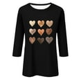 thumbnail image 2 of T-Shirts pour Femmes, Chemisiers pour Femmes, T-Shirt Imprimé de Mode pour Femmes à Manches 3/4 Blouse à Col Rond Décontractée, Blouse pour Femmes, Chemisiers pour Femmes à Manches 3/4, 2 of 3