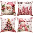 thumbnail image 1 of 4 Uds. Fundas Almohada Navideñas Estampadas Lino Fundas Almohada Decorativas 45x45cm, 1 of 9