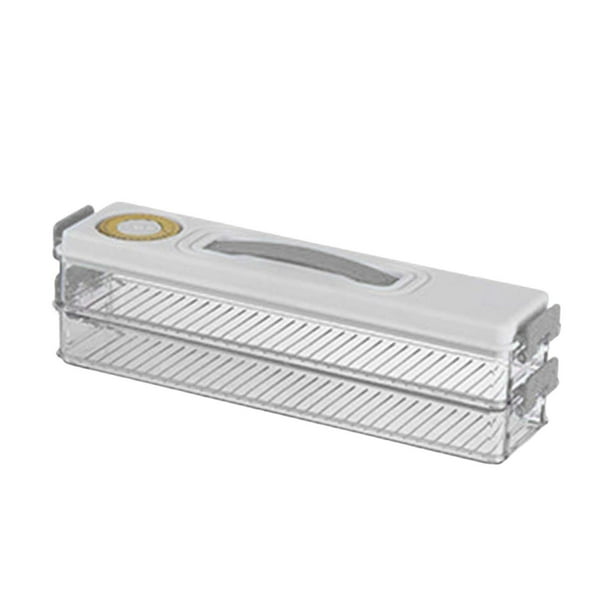 Refrigerador Dumpling Caja de almacenamiento Estuche de almacenamiento Transparente Dumpling Holder Dumplings Caja congelada Contenedor de alimentos Gris de 2 capas Gloria Titular de bola de masa hervida