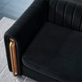thumbnail image 6 of Velvet Couch, Modern Upholstered Sofa with Arms and Golden Metal Legs for Living Room Bedroom and Office, Black, 6 of 7