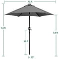 thumbnail image 2 of Yaheetech 7.5FT Outdoor Patio Umbrella with 6 Ribs and 18 LED Solar Lights, Gray, 2 of 7