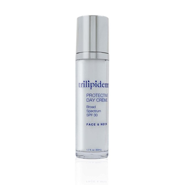 Trilipiderm Protective Day Crme Broad Spectrum SPF 30 - Protector solar hidratante ligero de rápida absorción Protege mientras ayuda a aumentar el colágeno y combatir el daño de los radicales libres
