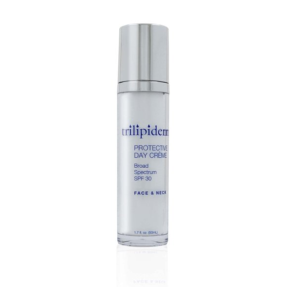 Trilipiderm Protective Day Crme Broad Spectrum SPF 30 - Protector solar hidratante ligero de rápida absorción Protege mientras ayuda a aumentar el colágeno y combatir el daño de los radicales libres