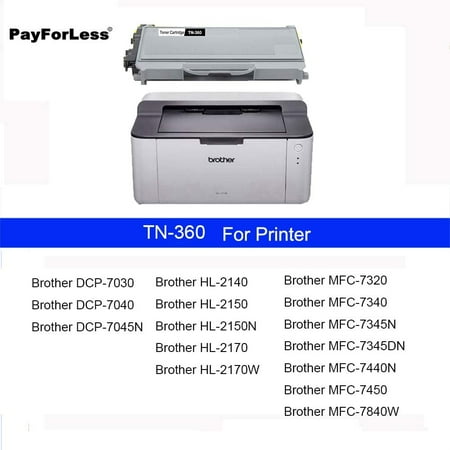 Payforless 2pk Tn360 Toner Cartridge Compatible For Brother Dcp 7030 Dcp 7040 Mfc 7440n Mfc 7840w Dcp 7045n Hl 2140 Walmart Canada