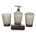 thumbnail image 4 of 4x Dispensador de jabón, soporte para cepillo de dientes, artículos esenciales para apartamentos, moderno, juego de accesorios de baño, vaso para enju gris, 4 of 8