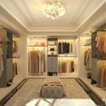 thumbnail image 3 of Homieasy 20.2'' - 96'' W Closet System with Wooden Drawers and Hanging Rods(cut To Fit), Gray, 3 of 8
