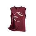 thumbnail image 3 of Lovskoo 2024 Womens Summer Tops Sleeveless Round Neck Tank Tops Cute Graphic Printed Yoga Running Tee Shirts Burgundy M, 3 of 5