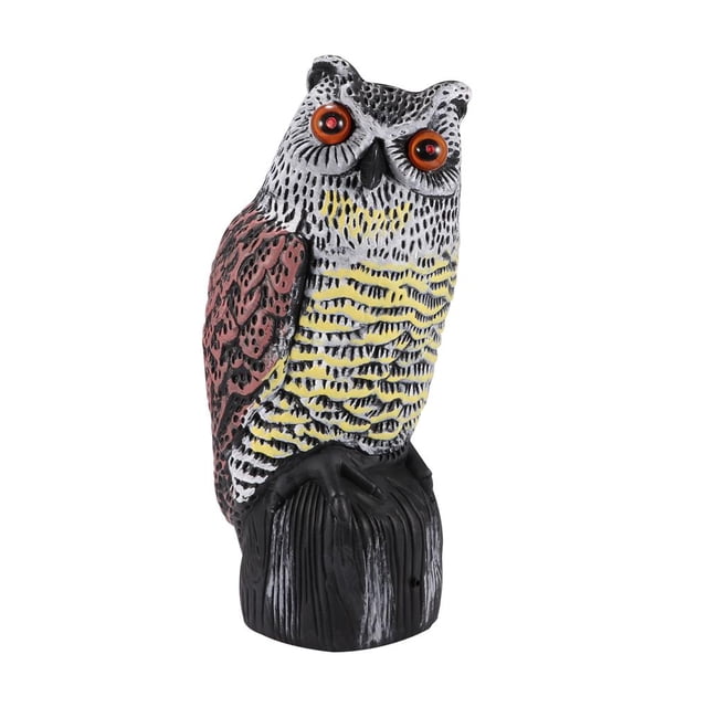 Toystoory Escultura de espantapájaros de búho, luz y sonido con energía Solar, estatuilla de búho, estatua de decoración de jardín de plástico HDPE Jardín y Patio Toystoory HA021651-00