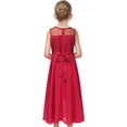 thumbnail image 5 of Girls Dress Red Chiffon Wedding Bridesmaid Dance Maxi Gown Pageant Party 10 Years, 5 of 7