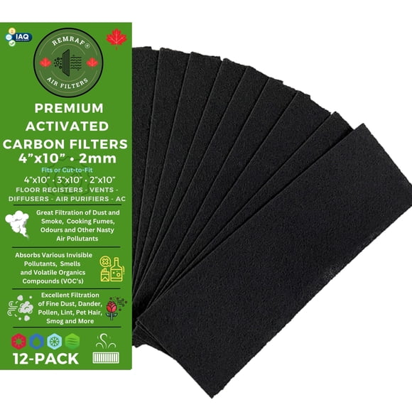Air Vent Filters, 4"x10" Vent Filters, Activated Carbon Air Filters for Home, Floor Registers, Diffusers, Air Purifiers. Air Condi