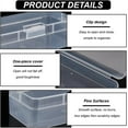 thumbnail image 4 of 4 Packs Rectangle Plastic Container Box 7x3x1.8inch Clear Storage Organizer with Hinged Lid and Hanging Hole for Small Craft Accessories Office Supplies Clear, 4 of 9
