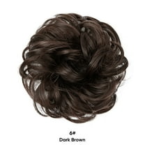 Namzi Messy Bun Hair Piece Wavy Curly for Women Hair Bun Hair Piece with Elastic Band Scrunchies Stretchy Fluffy Chignon Ponytail Hairpieces Updos for Women,Dark Brown B