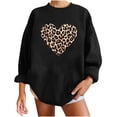 thumbnail image 2 of EQWLJWE Women Plus Fleece Long-Sleeved Sweater Casual Fashion Leopard Print Love Hoodies Tops, 2 of 5