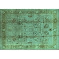 thumbnail image 1 of Ahgly Company Machine Washable Indoor Rectangle Oriental Turquoise Blue Industrial Area Rugs, 8' x 12', 1 of 4