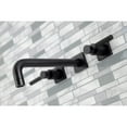 thumbnail image 3 of Kingston Brass KS6020DKL Kaiser Two-Handle Wall Mount Roman Tub Faucet, Matte Black, 3 of 7