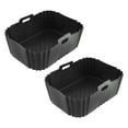 thumbnail image 1 of 2 Pcs Air Fryer Accessories Set Air Fryer Silicone Basket Oven Baking Tray Silicone Pot Liner Steamer Roasting Rack, 1 of 7