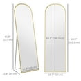 thumbnail image 3 of HOMCOM 64"x20" Full Length Mirror, Free Standing or Wall Mounted, Gold, 3 of 10