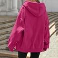 thumbnail image 4 of Wutalume Women's Fashionable Oversized Hooded Casual Sweatshirt with Zip-Up Solid Colour Jacket, Plush Lining, Warm and Comfortable, Perfect for Everyday Use and Layering,Hot Pink XL, 4 of 4