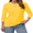 Yellow, variant on QUALFORT Women's Long Sleeve Shirts, 100% Cotton Crew Neck Long Sleeve T Shirt for Women, Soft Lightweight Casual Basic Cotton Top, White M