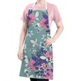 thumbnail image 5 of Pioneer Flower Floral Print Pattern Apron-Garden Aprons for Women with Pockets-Cotton Linen Waterproof Kitchen Cooking Gardening Aprons Adjustable for Kitchen,Cooking,BBQ and Salon 33x27 Inch, 5 of 7