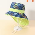thumbnail image 3 of Generic Kids Sun Hat Children's Travel Caps Kids Adjustable Chin Strap Sun Protection Hats Summer Spring Wide Brim Neck Flap Hat Cute Cartoon Outdoor Beach Bucket Cap(,E), 3 of 3