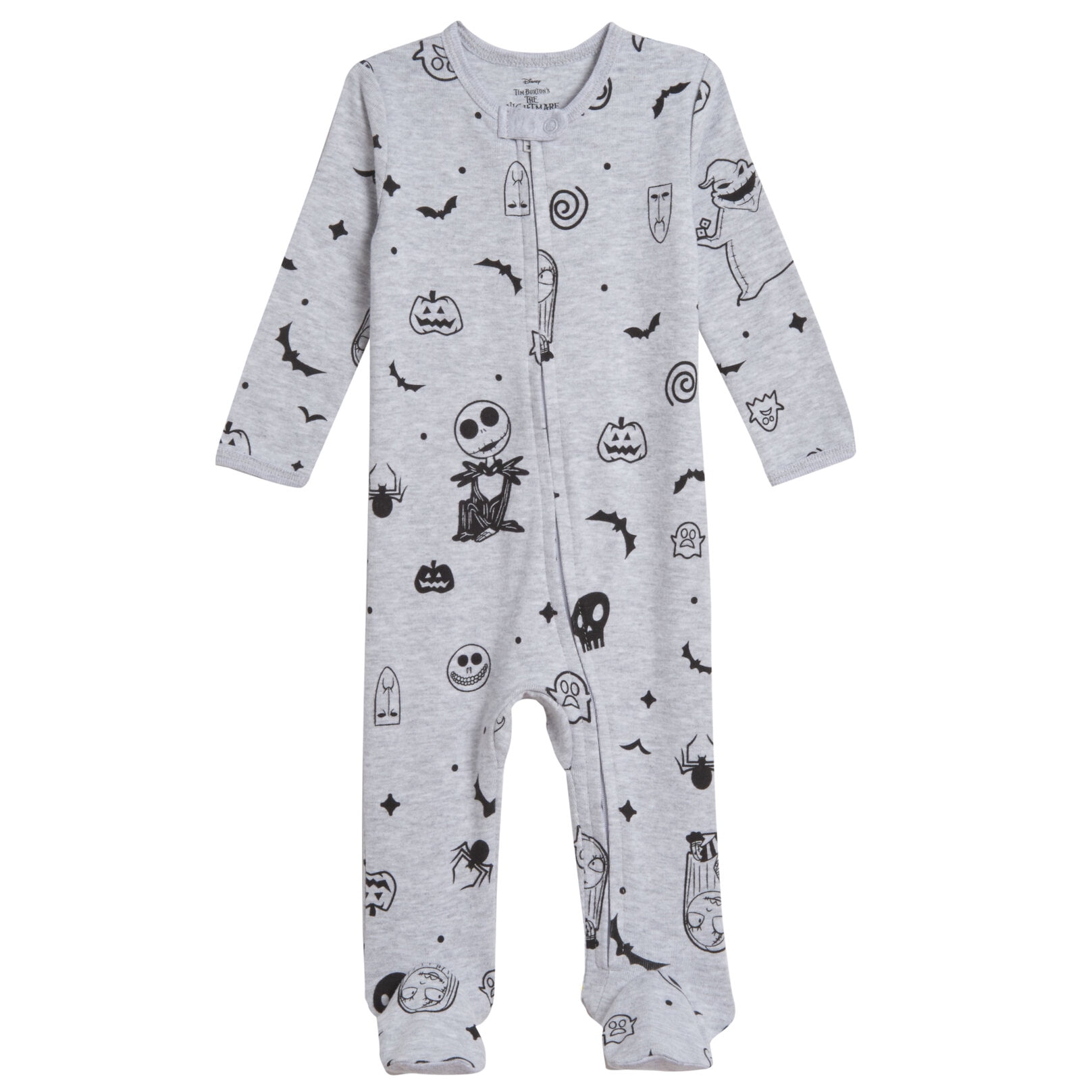 Disney Nightmare Before Christmas Jack Skellington Infant Baby Boys 2 Pack Zip Up Sleep N' Plays Newborn to Infant