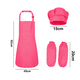 thumbnail image 5 of Conjunto de delantal y gorro de cocinero para niños y un par de puños, delantal con pechera ajustable para niños con 2 bolsillos. Lindo delantal de cocina para niños y niñas para cocinar,, 5 of 5