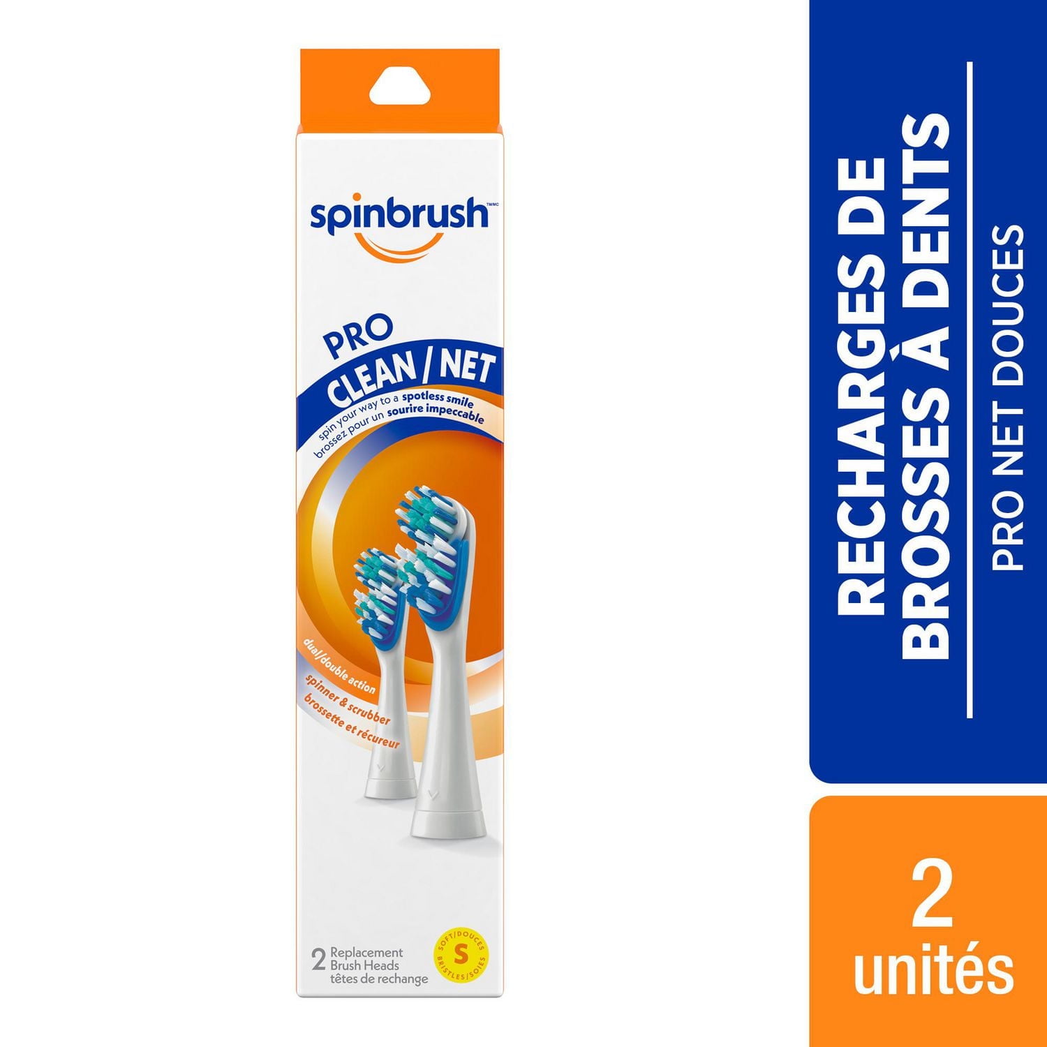 Spinbrush PRO CLEAN Replacement Brush Heads Soft