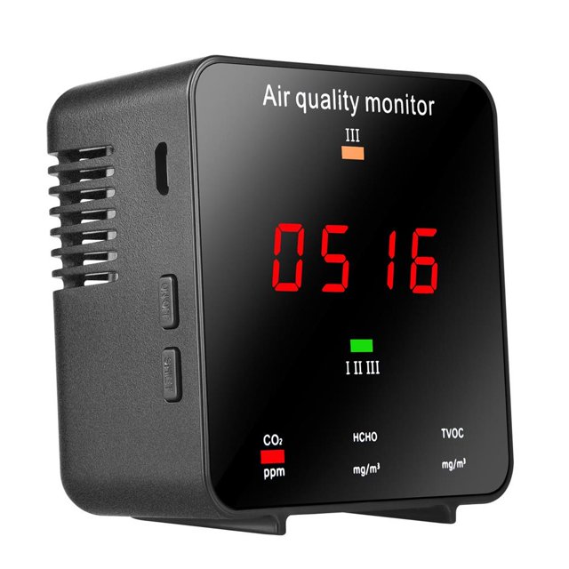 Vogacara de del aire con pantalla digital para CO2 AQI Detector de de aire multifuncional para la oficina en el hogar Monitores de salud Vogacara CE005920-00