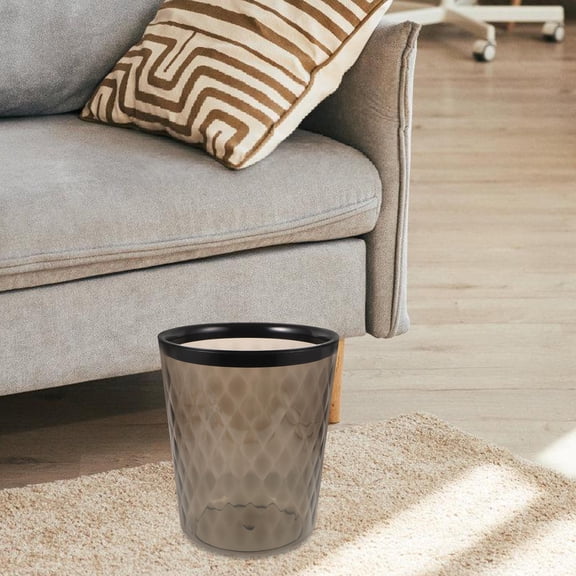 LOLIPPYY Compact Black Plastic Trash Can for Kitchen Bathroom Bedroom and Office Waste Disposal