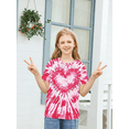thumbnail image 2 of Aideaone Girls Kids Shirts Tie Dye T-shirt Casual Short Sleeve Crewneck Tee Top Size 5-12, 2 of 4