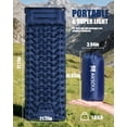 thumbnail image 6 of Uarter Self-Inflating Sleeping Pad: 79 x 28 inch Camping Mat with Pillow & Footpump Compact Camping Air Mattress for Hiking Traveling, Navy Blue, 6 of 7