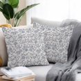 thumbnail image 2 of Farmhouse Blue Floral Throw Pillow Covers 20x20 Inch Set of 2, Vintage Botanical Leaves Burlap Waterproof Outdoor Pillow Covers, Decorative Cushion Pillowcases for Couch, Sofa, Bed, Garden, Patio, 2 of 9