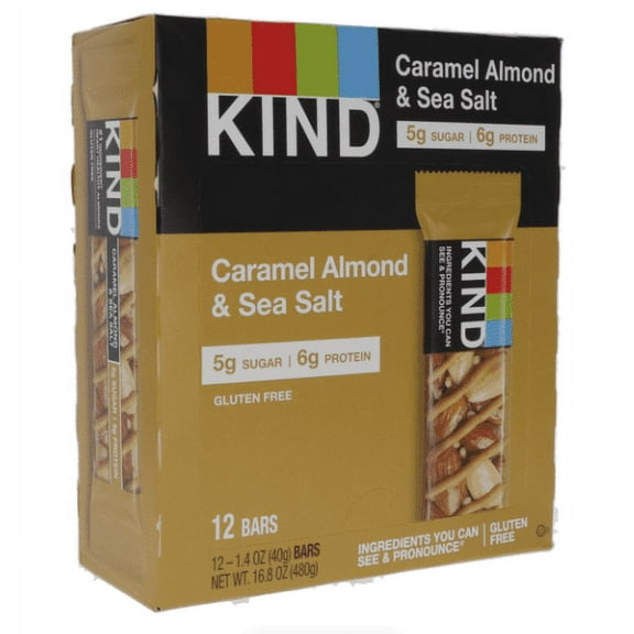Kind Nuts & Spices , Caramel Almond Sea Salt, Count 12 (1.4 oz) - Healthy Snacks / Grab Varieties & Flavors