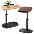 thumbnail image 2 of Hicess Table d'Appoint en Forme de C, Table d'Appoint Mince à Hauteur Réglable, Table Plateau TV Pivotante à 360 Degrés, Table de Chevet avec Étagère de Rangement à 2 Niveaux, Table de Canapé Réversible (Brun), 2 of 8