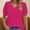 Hotpink, variant on Womens Summer Casual Shirts Short Sleeve Tunic V Neck Trendy Blouses Tops