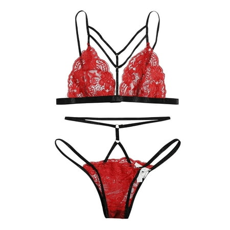 

Intimates Lingerie Lace G-string Thong Underwear Sleepwear New Fashion Polyester no underwire sports bra Red