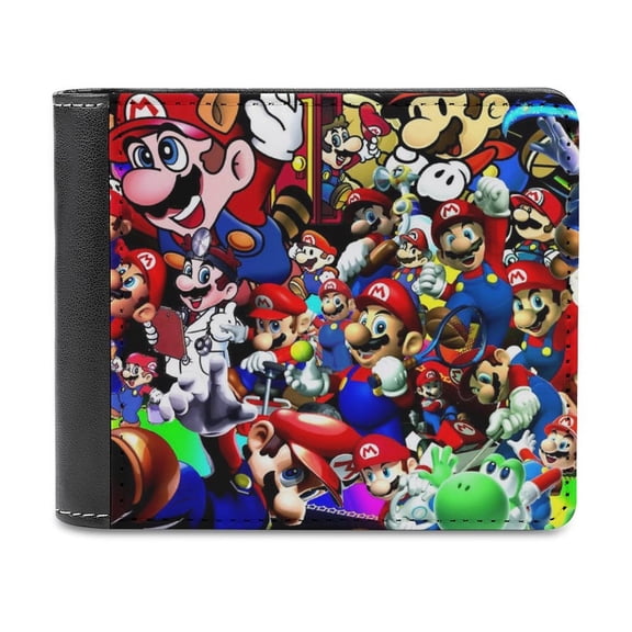 Mario Luigi PU Leather Wallet With Card Slots Bifold Wallet Money Organizers Holder Gift For Men And Women