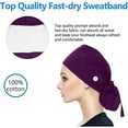thumbnail image 5 of Xfvqtps Scrubs Cap for Women Nurse Caps for Women Nursing Working Caps with Button Adjustable Elastic Scrub Hats Purple, 5 of 6