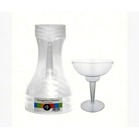 North West Enterprises NWEN124 12 oz Margarita Glasses Clear- 4 ct - 2 Piece