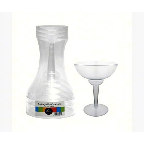North West Enterprises NWEN124 12 oz Margarita Glasses Clear- 4 ct - 2 Piece