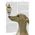 thumbnail image 2 of Fab Funky 15x18 White Modern Wood Framed Museum Art Print Titled - Greyhound, Tan, Ice Cream, 2 of 4