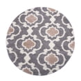 thumbnail image 1 of Cozy Moroccan Trellis Indoor Shag Round Area Rug 6'6" Gray/Cream (6'6" Diameter), 1 of 4