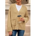 thumbnail image 2 of Suéter Cardigan PRETTYGARDEN Mujer 2025 Tejido Grueso Caqui XL, 2 of 8