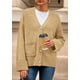 thumbnail image 2 of Suéter Cardigan PRETTYGARDEN Mujer 2025 Tejido Grueso Caqui XL, 2 of 8